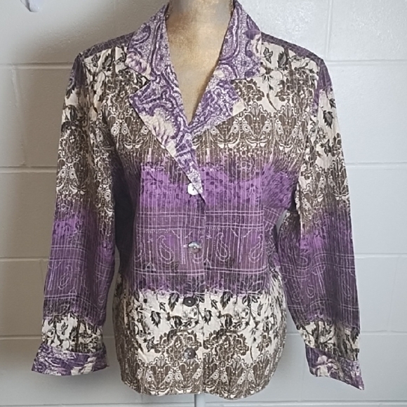 Lightweight Cotton Vintage Button-up Reversible Shirt Festival Shacket Jacket - Picture 1 of 12